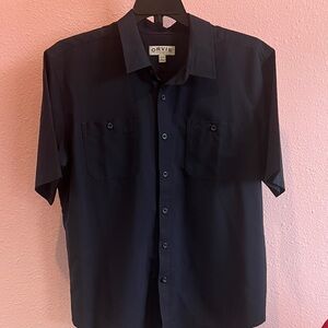Orvis Men's Dark Blue Casual Button Down Short Sleeve Shirt XL